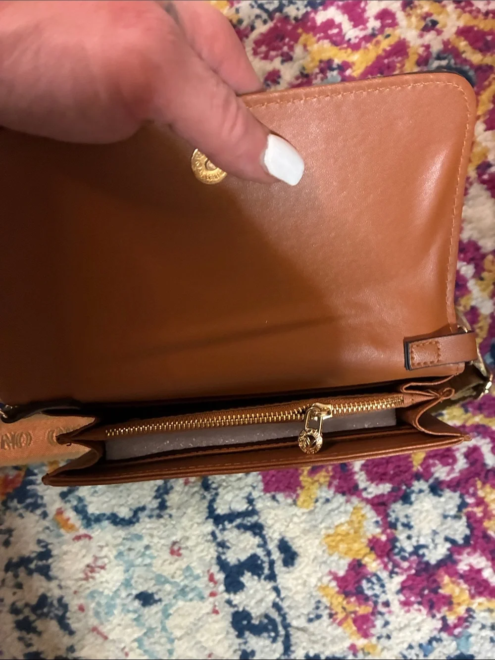 Valentino-Quilted Monogram Crossbody Bag - Brown NWT